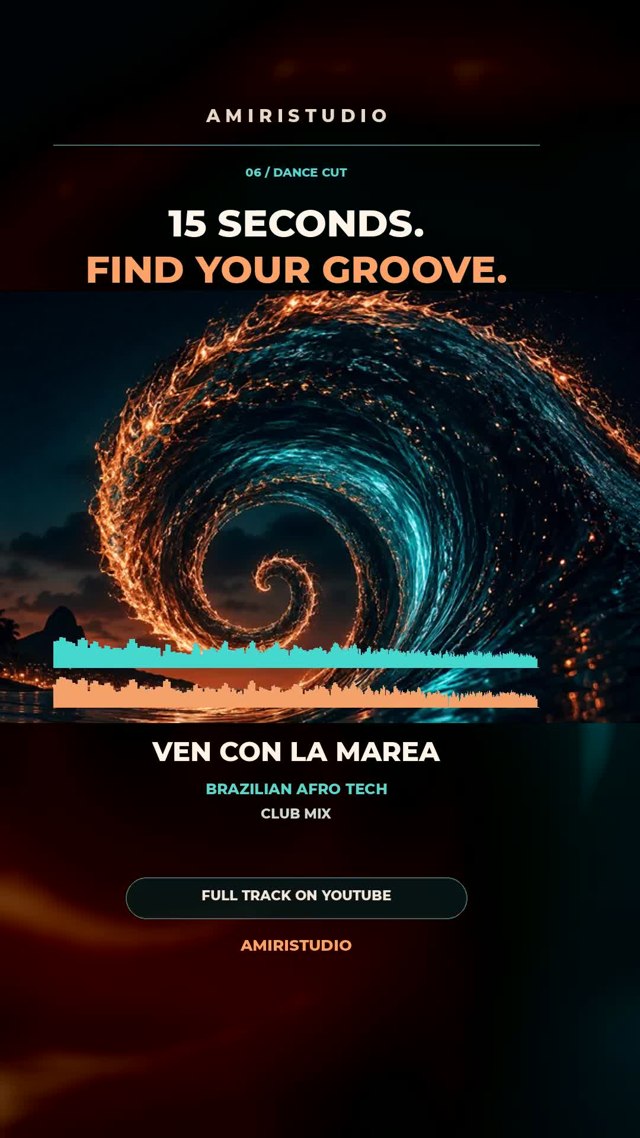Orange and turquoise Ven con la Marea dance clip